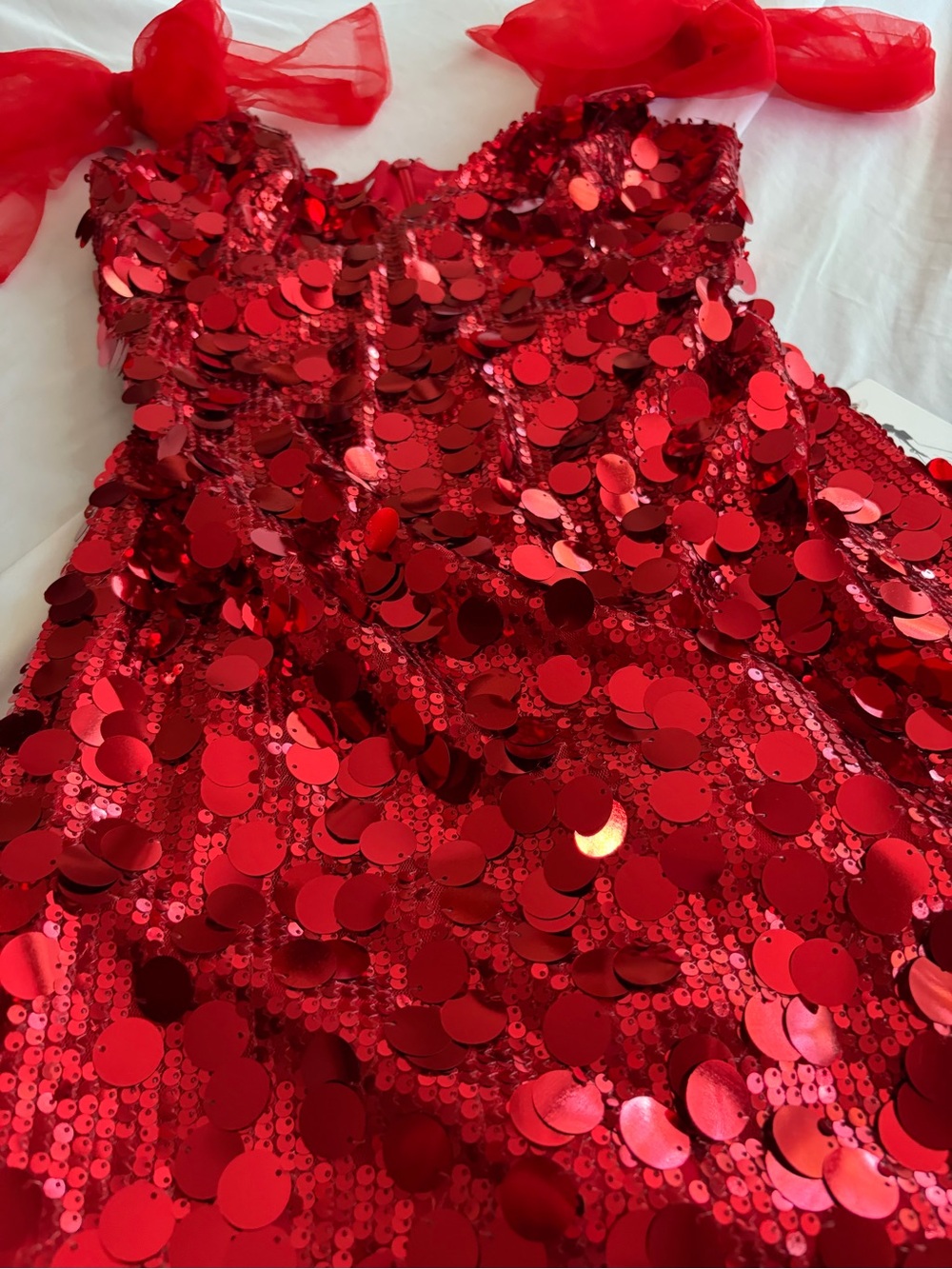 Sequin Mini Dress - Red - Picture 2 of 12